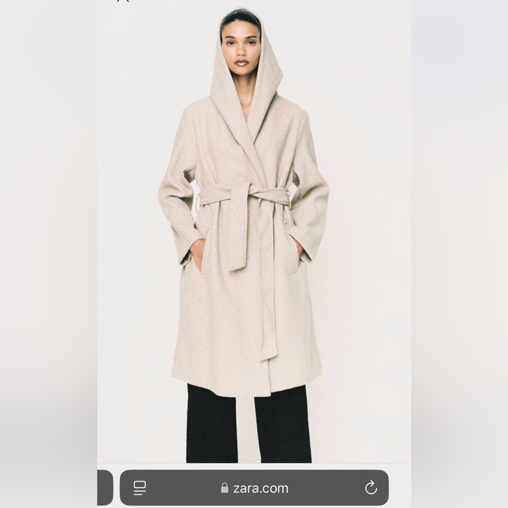 Sale 20% OFF - Zara Cream Wrap Coat - size XS